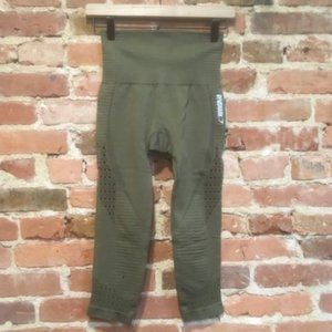 Gymshark Energy+ Seamless Crop Leggings Dark Green